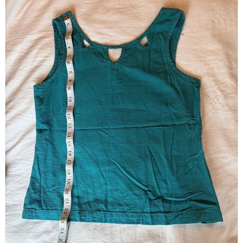 Royal Robbins Teal Tank Top with cutouts 100% cotton size M